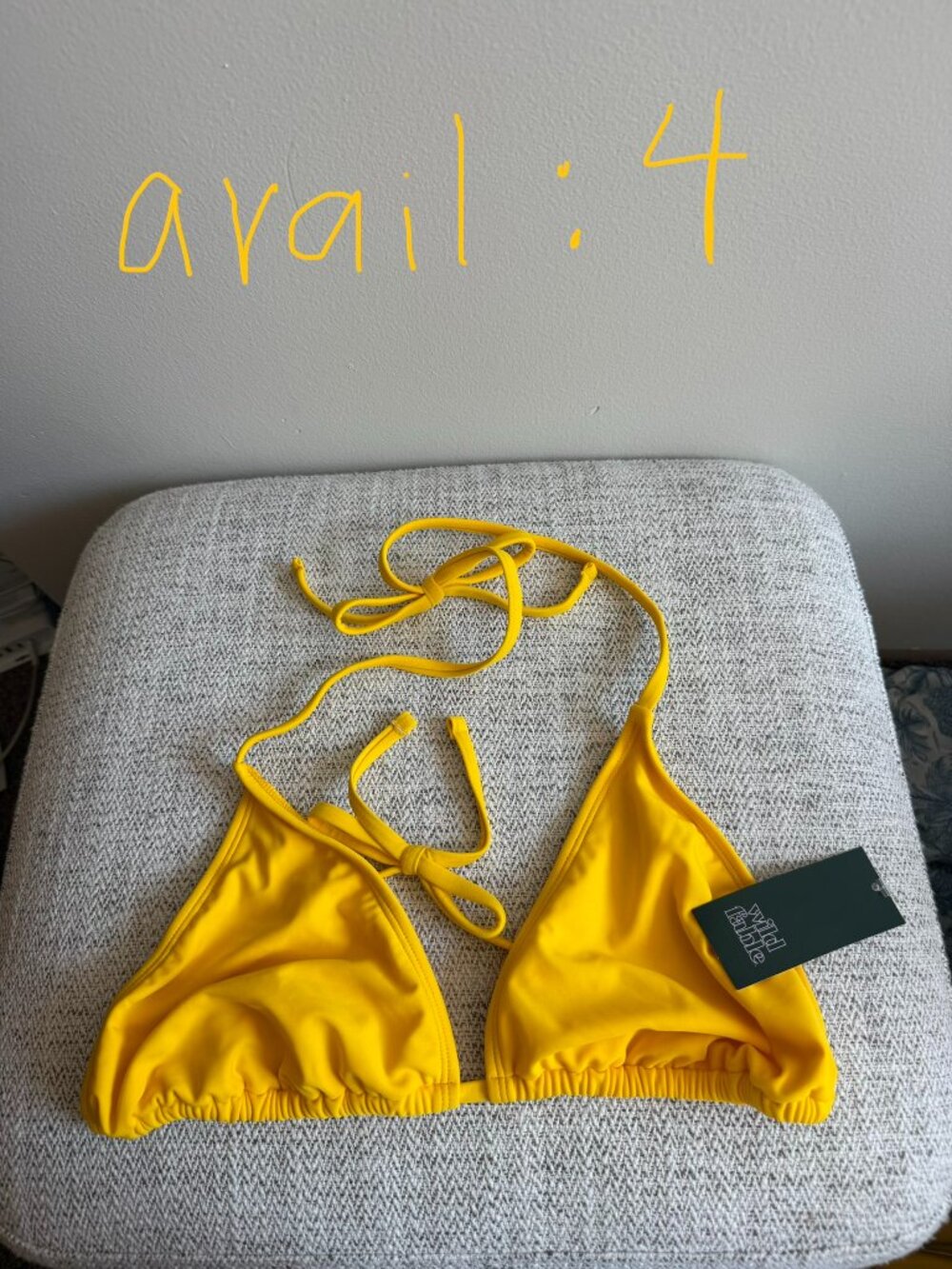 Wild Fable yellow bikini top size XL